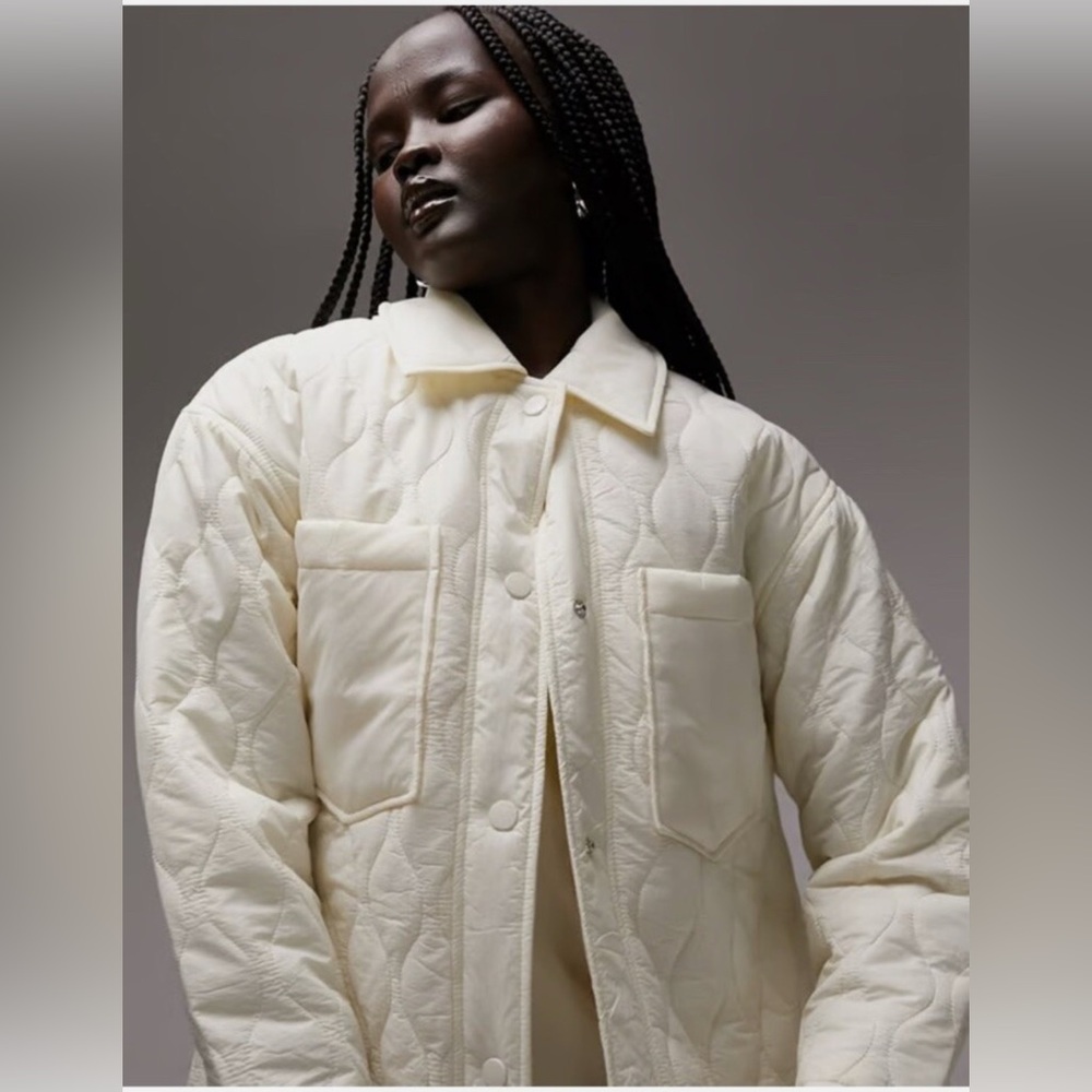 TOPSHOP Quilted Cream Jacket
